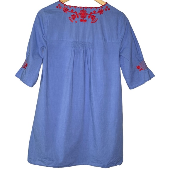 Madewell - Breeze Red Embroidery Blue Dress Pockets - Size Small - Picture 6 of 16